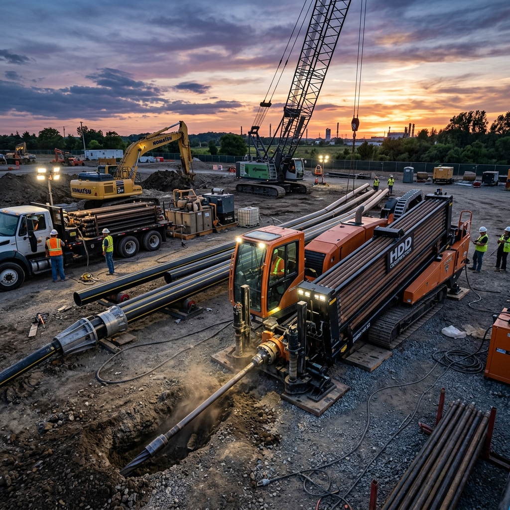 HDD Drilling Machinery on site