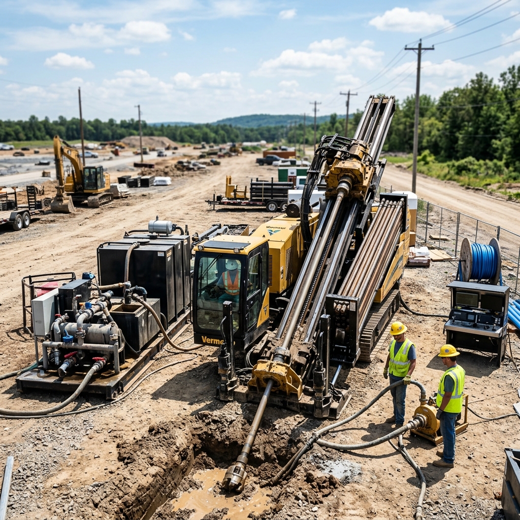 Drill rig in action